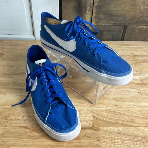 Nike Other - Nike Court Legacy Canvas low shoe game royal blue/white men’s size:10.5